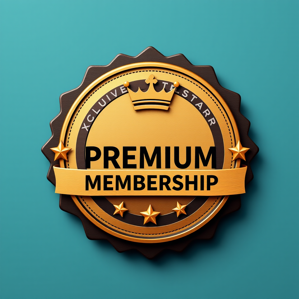 Premium membership badge with crown icon and star decorations representing exclusive telstar services benefits