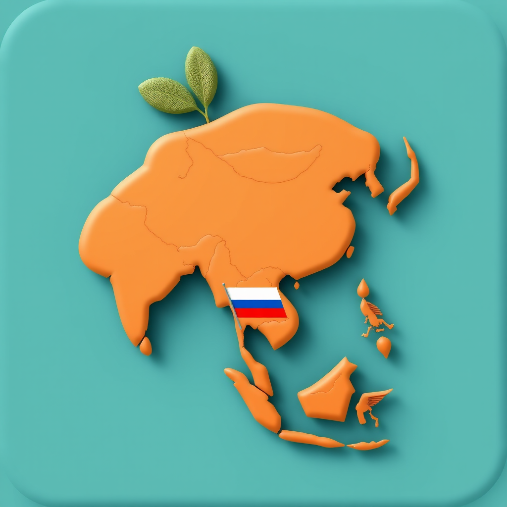 Asia region icon representing Asian countries roaming services